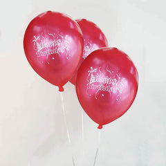 25 Pack | 12" Shiny Pearl Red Latex Helium, Air or Water Balloons