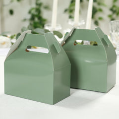 25 Pack Candy Gift Tote Gable Boxes, Dusty Sage Green Party Favor Treat Boxes - 6"x3.5"x7"