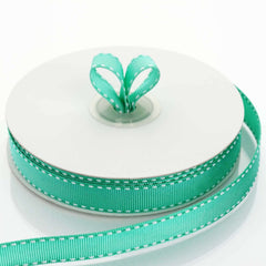25 Yards 5/8" Hunter Green Stitched Wholesale Grosgrain Ribbon By The Roll - Clearance SALE