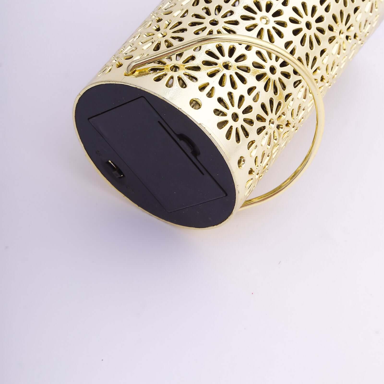 3-Pack LED Decorative Hanging Lanterns Flower Design Gold - Battery Operated Lights 3"x5"