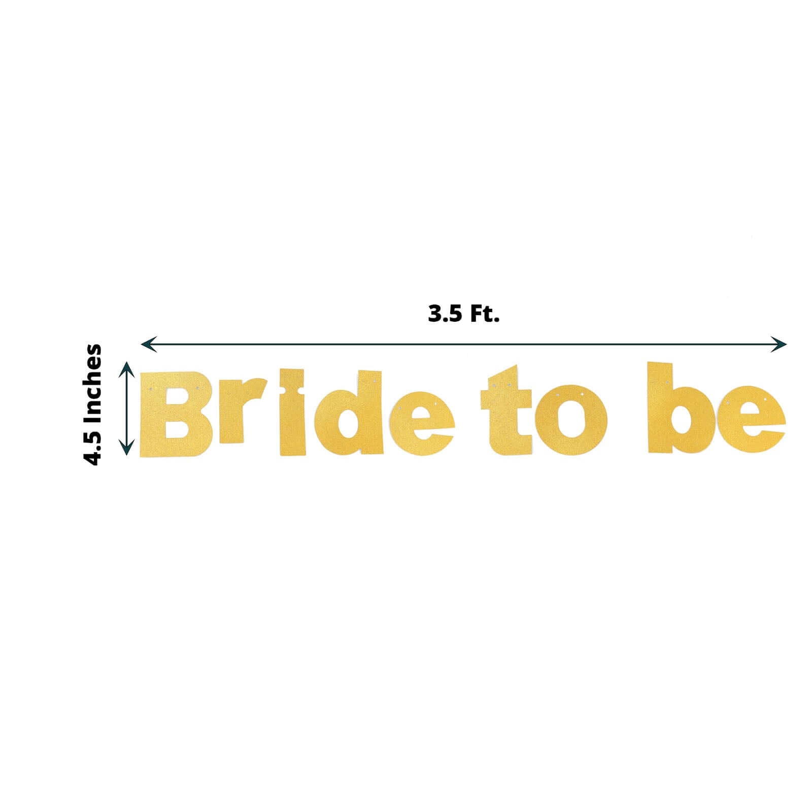 3.5ft Gold Glittered Bride To Be Paper Hanging Bridal Shower Garland Banner, Bachelorette Party Banner