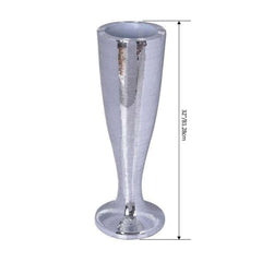 32" Tall Silver Polystone Mirror Mosaic Pedestal Trumpet Floor Vase