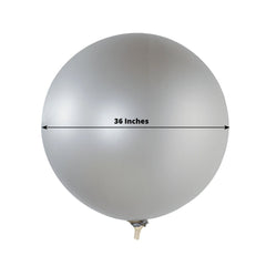 5 Pack Large Silver Biodegradable Balloons, 36" Thickened Extra Strong Eco-friendly Latex Helium Party Balloons