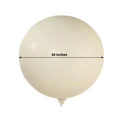 5 Pack Large Off White Biodegradable Balloons, 36" Thickened Extra Strong Eco-friendly Latex Helium Party Balloons