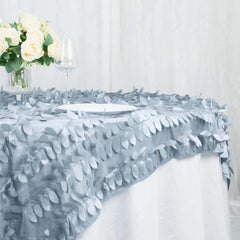 Taffeta 72"x72" Table Overlay Square Tablecloth Dusty Blue - 3D Leaf Petal Table Cover