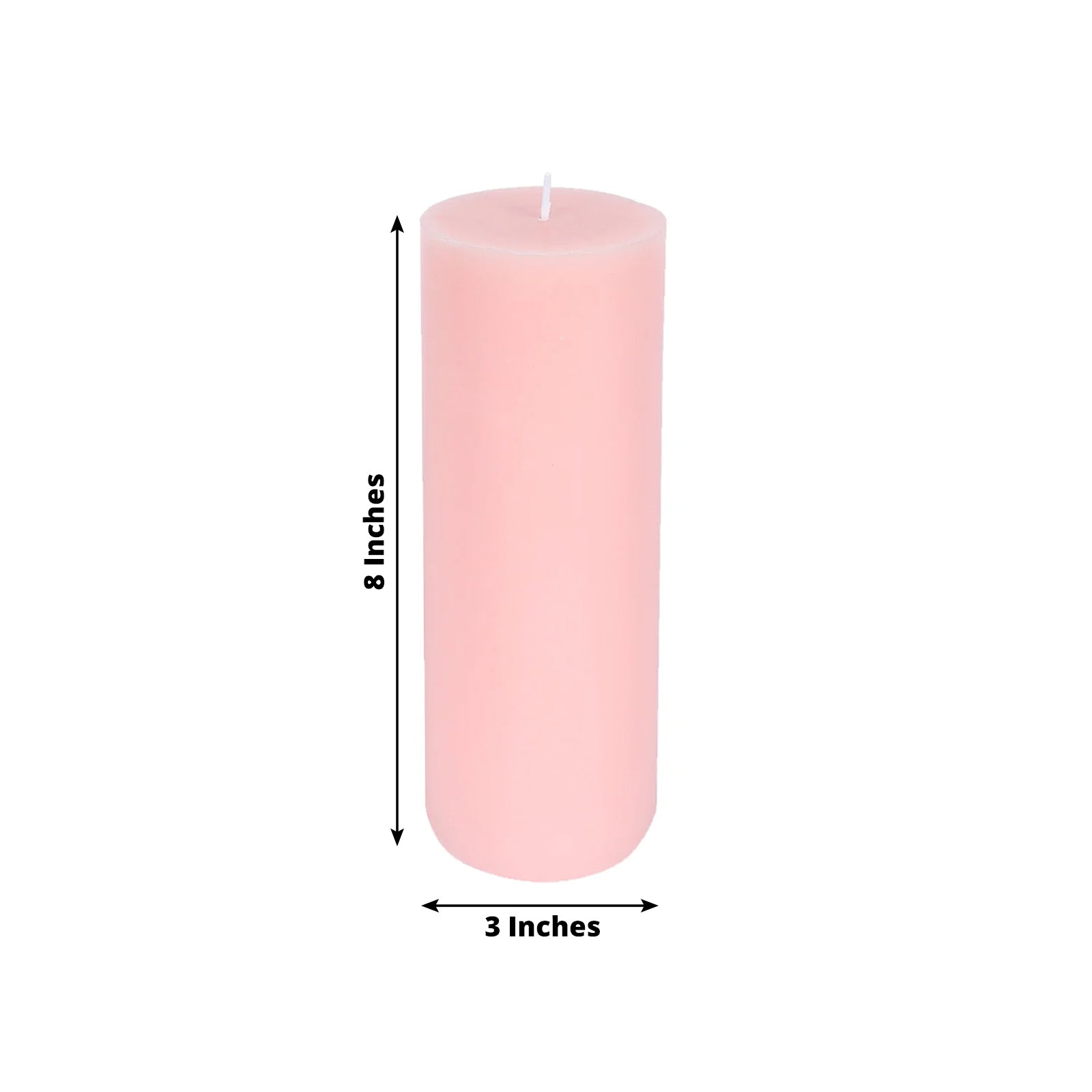 12-Pack 3"x8" Unscented Dripless Pillar Candles – Blush Long-Burning Wax Candles with Cotton Wicks for Home, Weddings & Event Decor