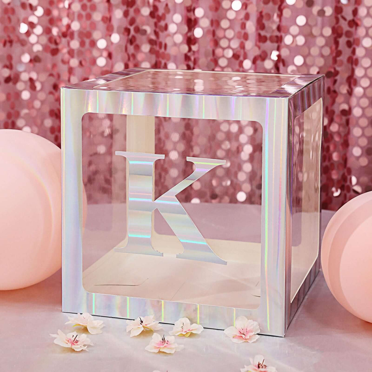 4 Pack 5" Iridescent Alphabet Stickers Banner, Customizable Stick on Letters - K