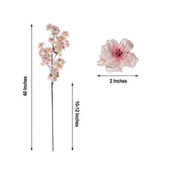 4 Bushes 40" Tall Blush Artificial Silk Cherry Blossom Flowers