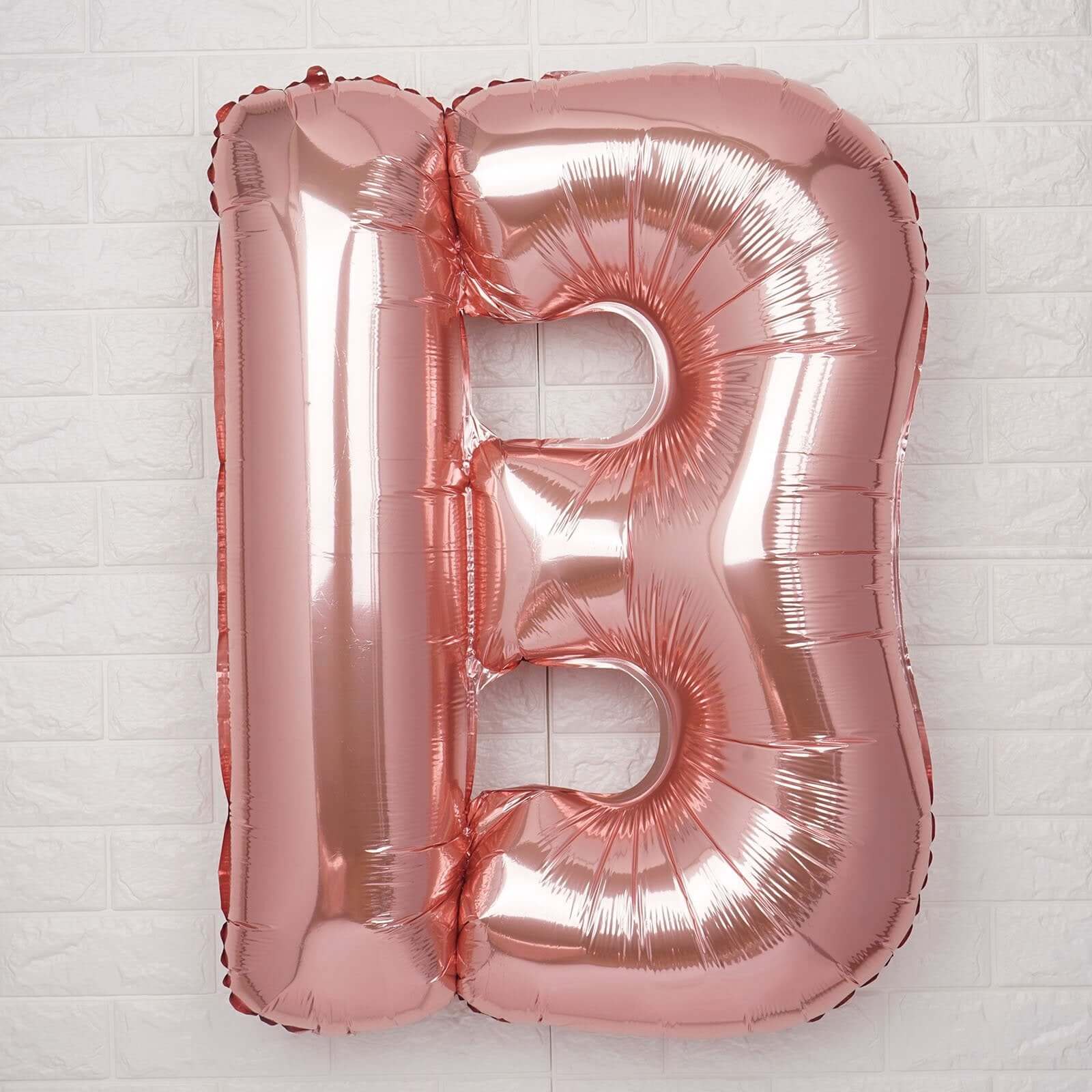 35" Rose Gold Letter and Number Balloons, Metallic Mylar Foil Helium Air Balloons