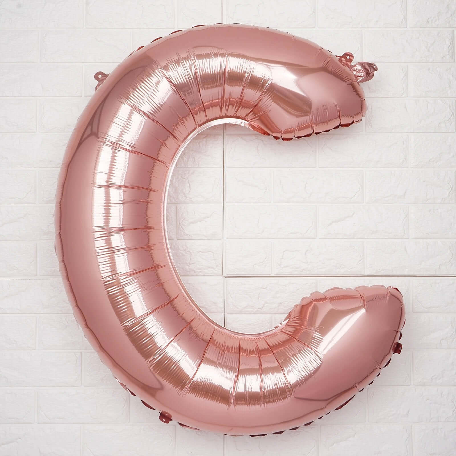 35" Rose Gold Letter and Number Balloons, Metallic Mylar Foil Helium Air Balloons