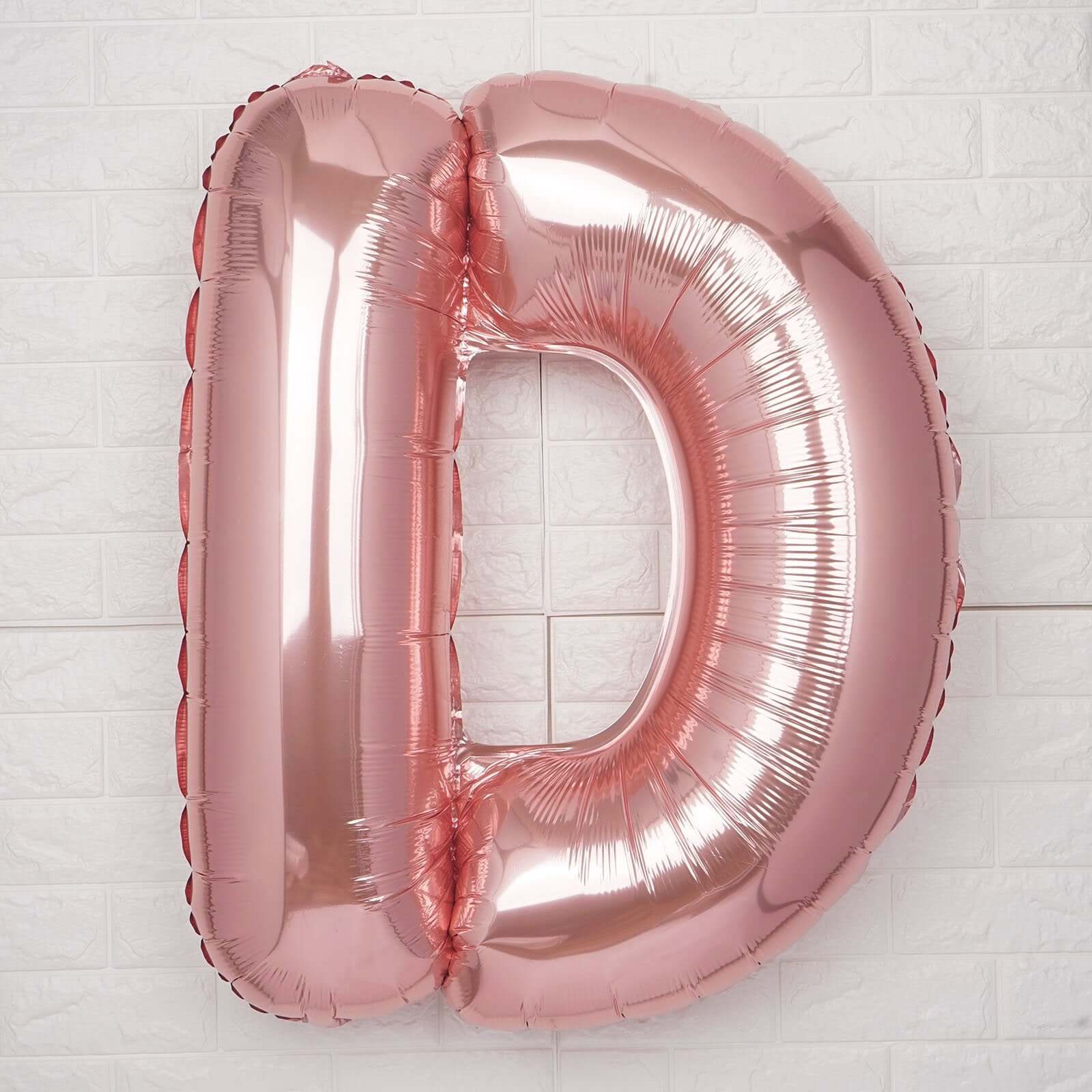 35" Rose Gold Letter and Number Balloons, Metallic Mylar Foil Helium Air Balloons
