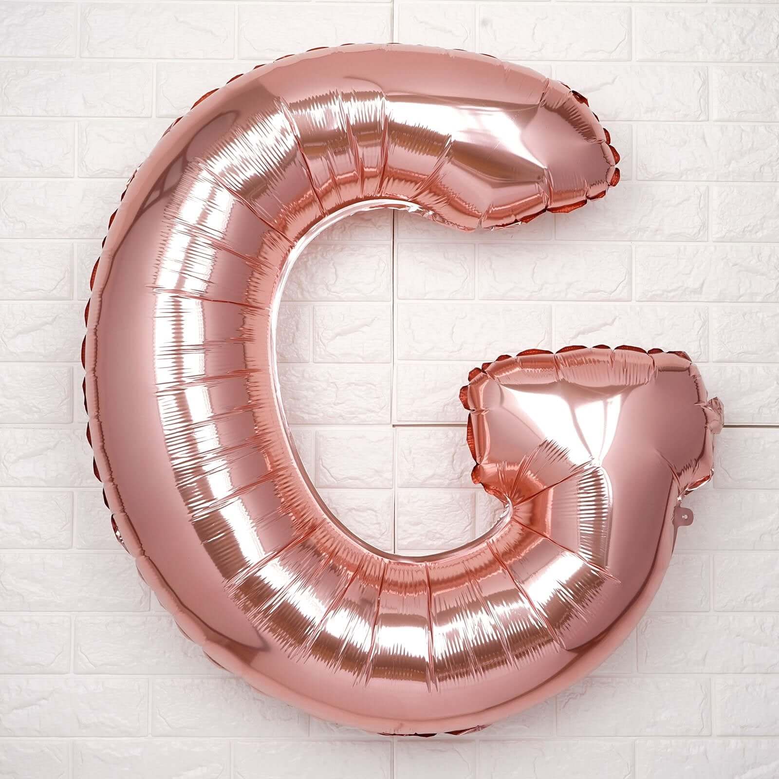 35" Rose Gold Letter and Number Balloons, Metallic Mylar Foil Helium Air Balloons