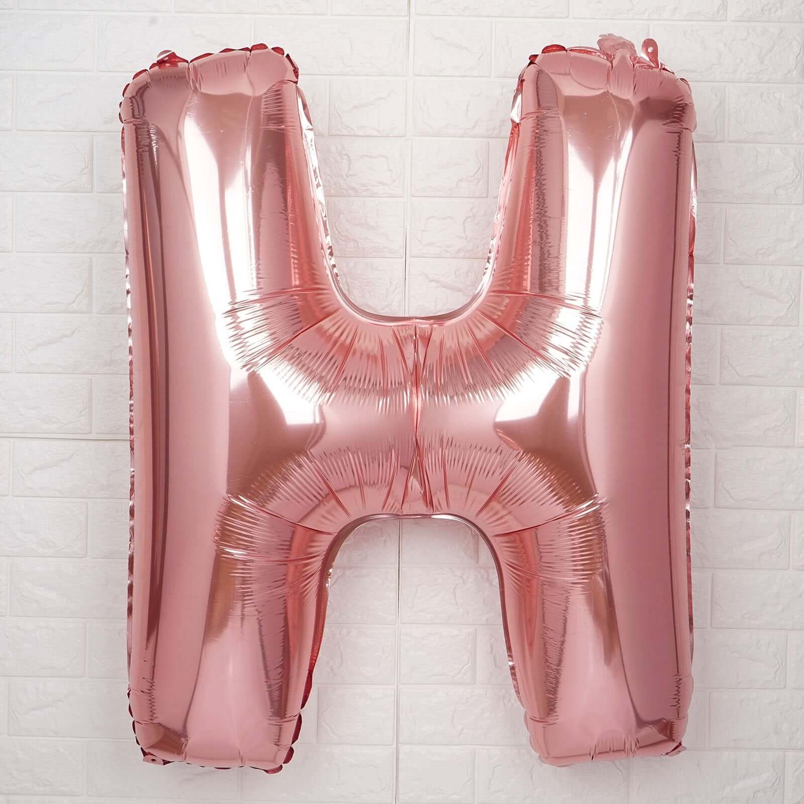 35" Rose Gold Letter and Number Balloons, Metallic Mylar Foil Helium Air Balloons