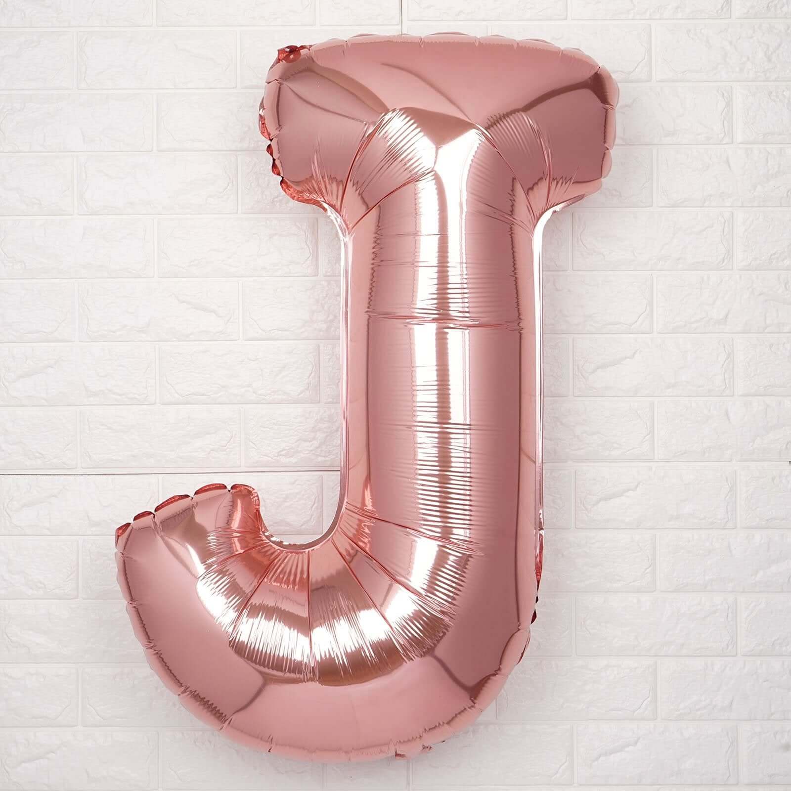 35" Rose Gold Letter and Number Balloons, Metallic Mylar Foil Helium Air Balloons