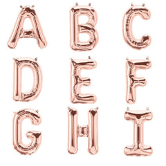 35" Rose Gold Letter and Number Balloons, Metallic Mylar Foil Helium Air Balloons