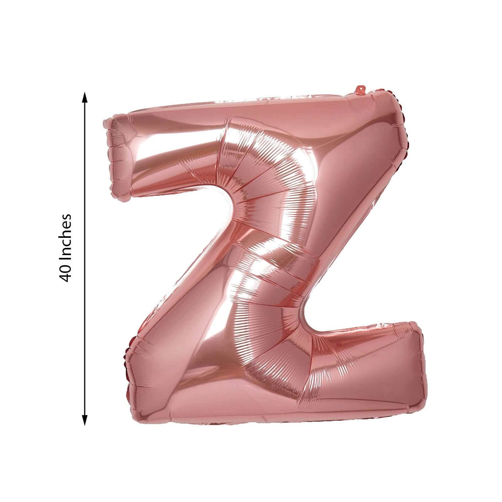 35" Rose Gold Letter and Number Balloons, Metallic Mylar Foil Helium Air Balloons