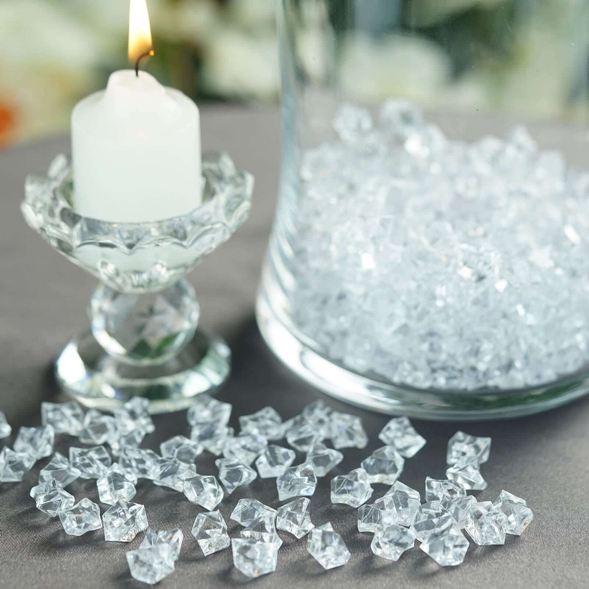 400 Pcs Acrylic Ice Bead Vase Fillers Mini Clear - Chic DIY Craft Crystals for Wedding Centerpieces & Table Styling