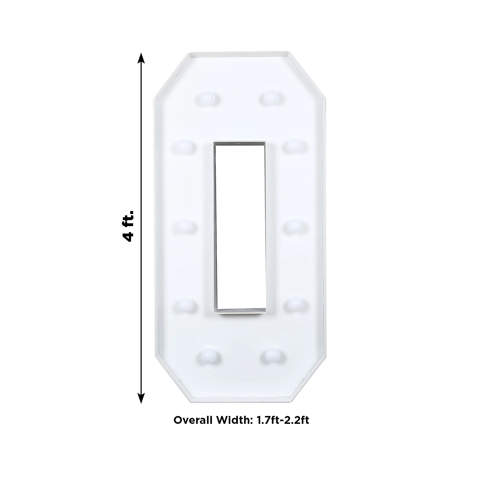 Giant LED Marquee Light Up Letter "O", White 4ft Pre-Cut Foam Board with 10 Warm White Battery Operated LEDs, Glue Gun and Sticks