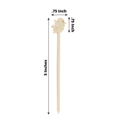 100-Pack Bamboo Cocktail Sticks Bird Design Eco Friendly Natural - Biodegradable Fruit Appetizer Party Picks 5"