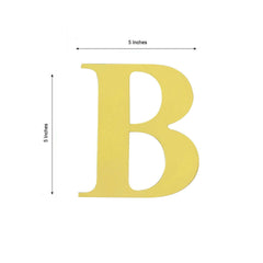 4 Pack 5" Metallic Gold Alphabet Stickers Banner, Customizable Stick on Gold Letters - B