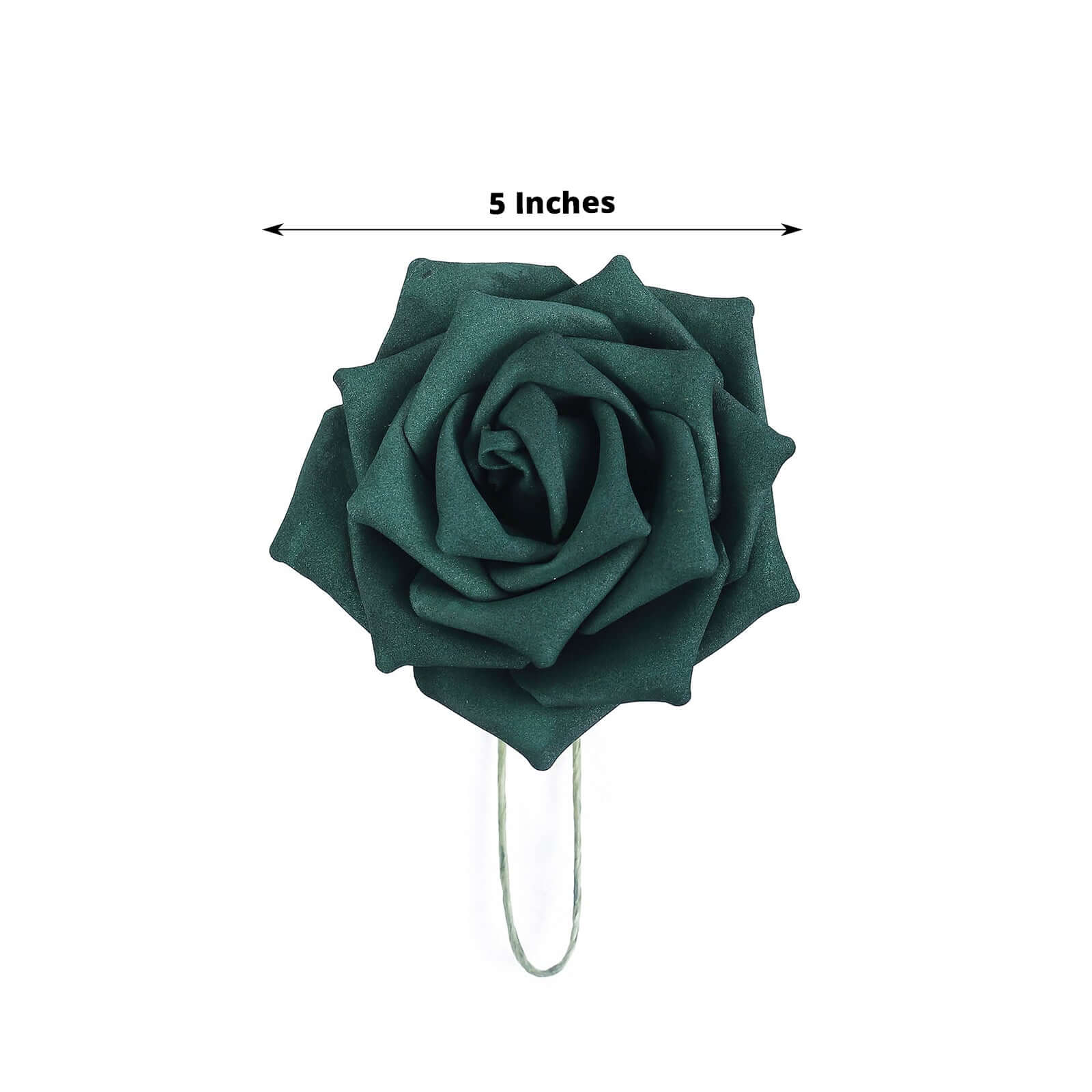 24 Roses 5" Hunter Emerald Green Artificial Foam Flowers With Stem Wire and Leaves