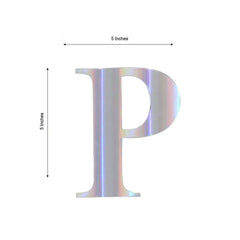 4 Pack 5" Iridescent Alphabet Stickers Banner, Customizable Stick on Letters - P