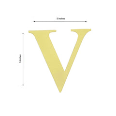 4 Pack 5" Metallic Gold Alphabet Stickers Banner, Customizable Stick on Gold Letters - V