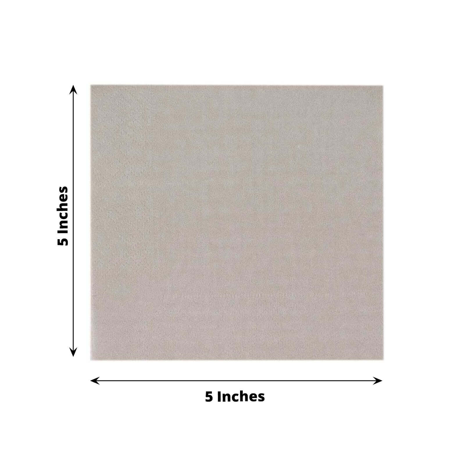 50-Pack Paper Beverage Napkins Silver - 2 Ply Disposable Soft 18GSM Cocktail Napkins 5"x5"