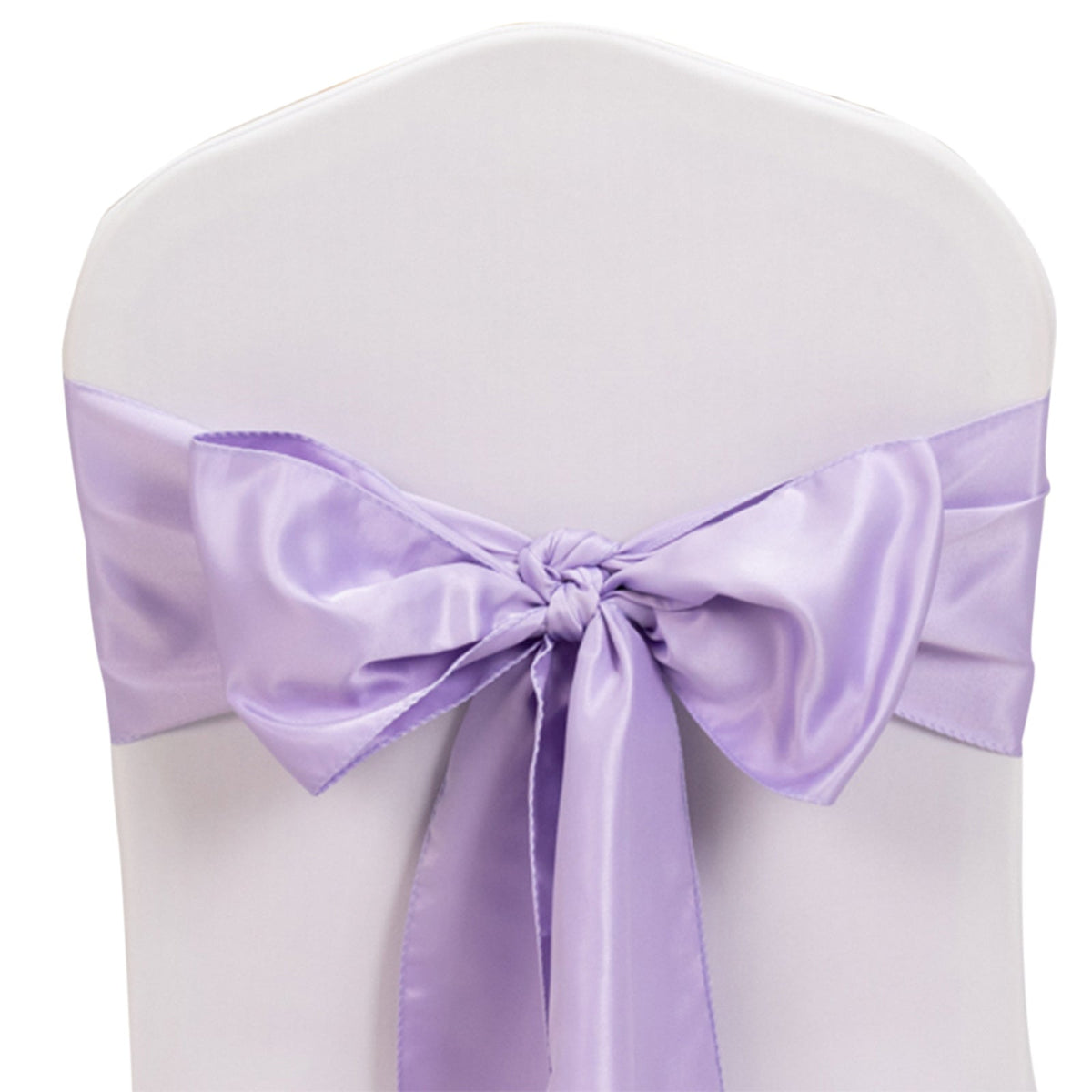 5 Pack Lamour Satin 6"x106" Chair Sashes Lavender Lilac - Stylish Reusable Decorative Bows