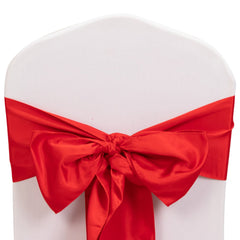 5 Pack Lamour Satin 6"x106" Chair Sashes Red - Stylish Reusable Decorative Bows