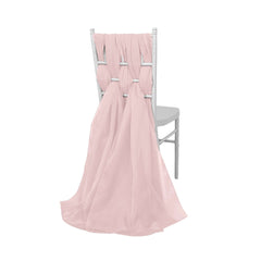 5 Pack Chiffon Chair Sashes Blush - Soft & Lightweight Designer Chair Bows 22"x78"