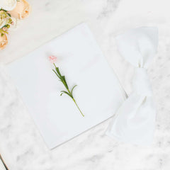 5 Pack Premium Polyester 20"x20" Napkins White - Wrinkle-Resistant & Durable Dinner Napkins for Any Occasion