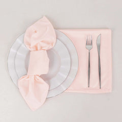 5 Pack Scuba 20"x20" Napkins Blush - Durable & Reusable Dinner Napkins