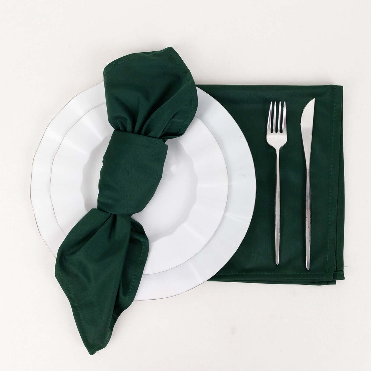 5 Pack Scuba 20"x20" Napkins Hunter Emerald Green - Durable & Reusable Dinner Napkins