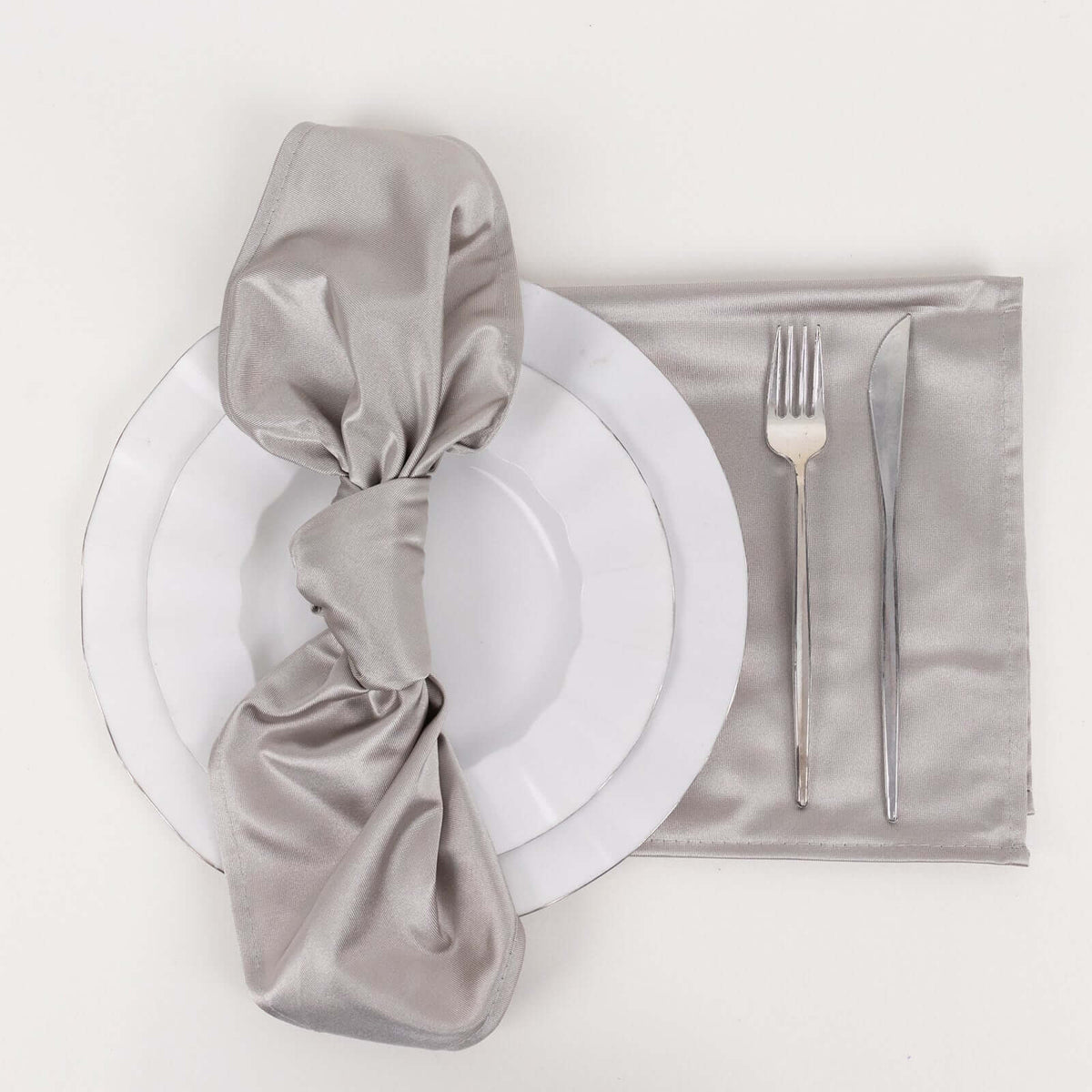 5 Pack Scuba 20"x20" Napkins Shimmer Silver - Dazzling Cloth Napkins