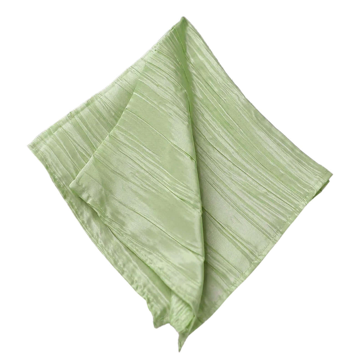 5 Pack Taffeta 20"x20" Napkins Sage Green - Accordion Crinkle Dinner Napkins