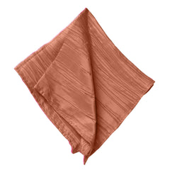 5 Pack Taffeta 20"x20" Napkins Terracotta (Rust) - Accordion Crinkle Dinner Napkins