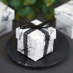50 Pack 2" Marble Print Party Favor Candy Gift Boxes With Lid - Clearance SALE