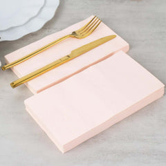 50-Pack Paper Napkins Blush - Soft Disposable 2-Ply Dinner Napkins for Weddings