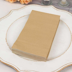 50-Pack Paper Napkins Natural - Soft Disposable 2-Ply Dinner Napkins for Weddings