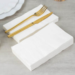 50-Pack Paper Napkins White - Soft Disposable 2-Ply Dinner Napkins for Weddings