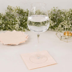 50-Pack Paper Beverage Napkins Blush - 2 Ply Disposable Soft 18GSM Cocktail Napkins 5"x5"