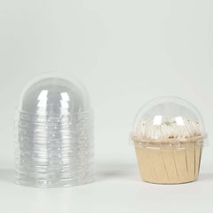 50-Pack Plastic Dome Lids For Cupcake Liners Clear - Food Safe Disposable Baking Cake Cup Lids for Dessert Buffets Bakery Displays & Party Favors 3"