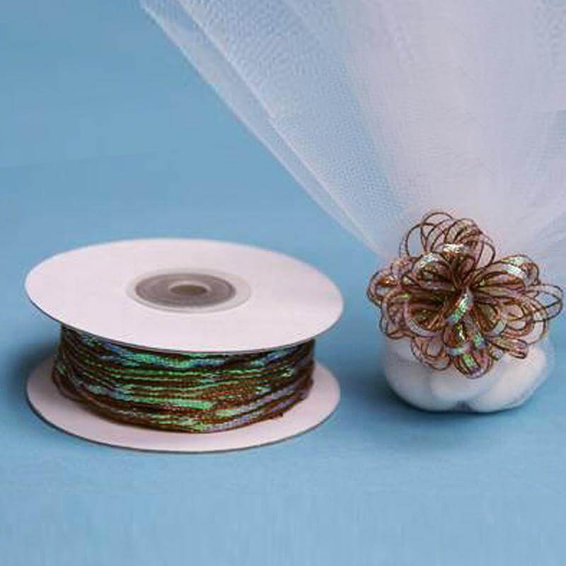 50 Yards 1/8" Chocolate Organza Pull String Bows Ribbon - Clearance SALE