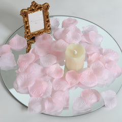 500-Pack Rose Petals Round Design Pink Silk Confetti - Decorative Scatters for Tables and Floors
