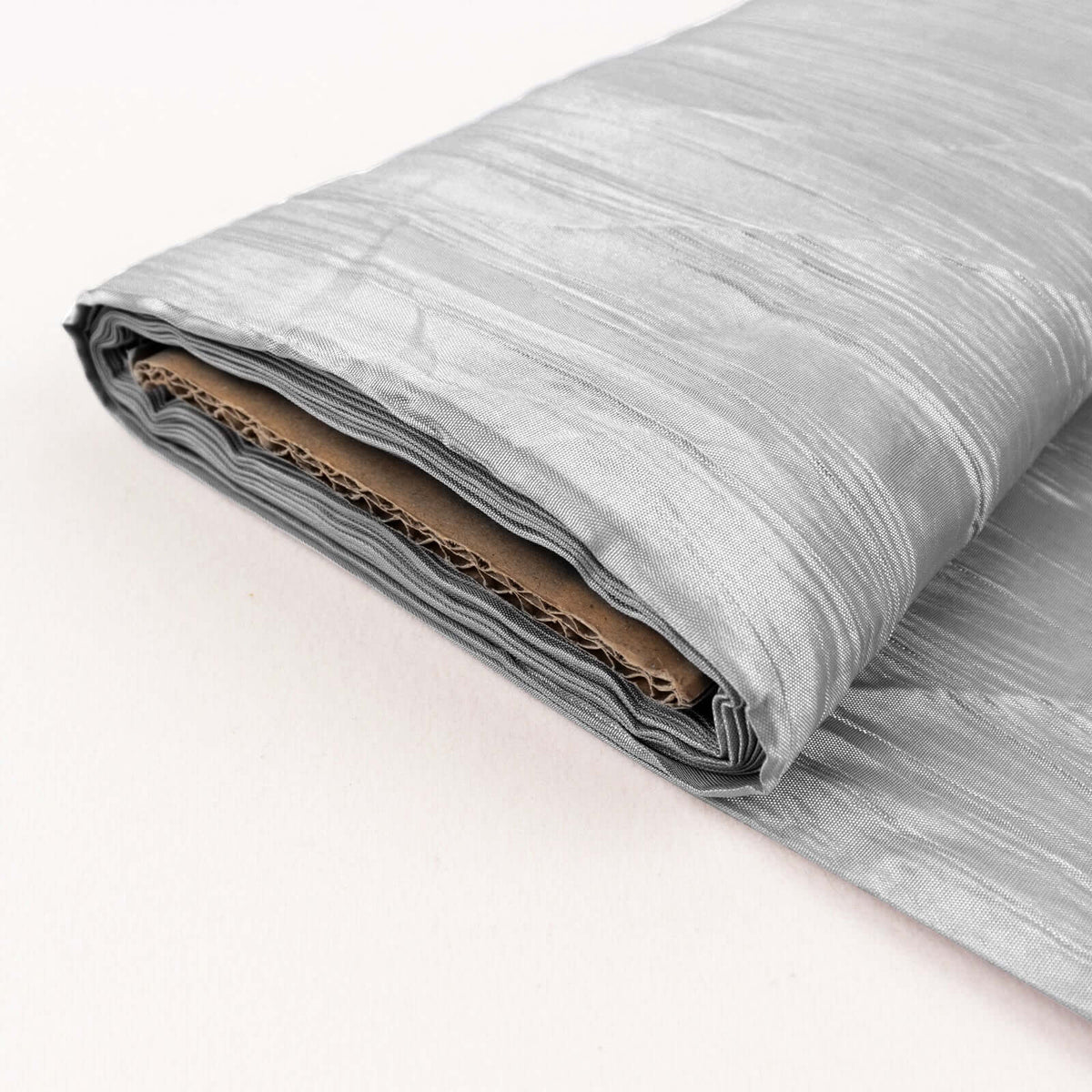 54"x10 Yards Silver Accordion Crinkle Taffeta Fabric Bolt