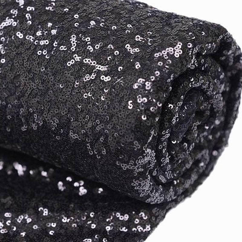 54"x4 Yards Black Sequin Fabric Bolt, Sparkly DIY Craft Fabric Roll