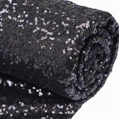 54"x4 Yards Black Sequin Fabric Bolt, Sparkly DIY Craft Fabric Roll