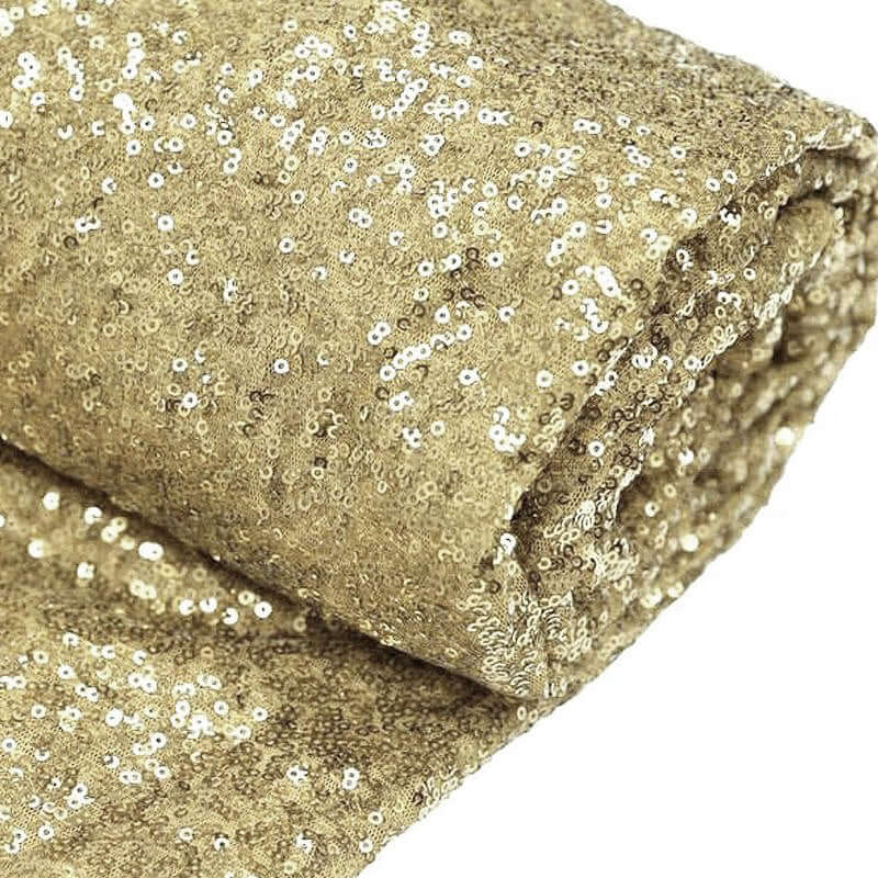 54"x4 Yards Champagne Sequin Fabric Bolt, Sparkly DIY Craft Fabric Roll