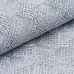 54"x4 Yards Silver White Buffalo Plaid Polyester Fabric Roll, Checkered Netting DIY Craft Fabric Bolt